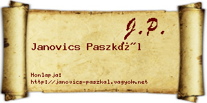 Janovics Paszkál névjegykártya